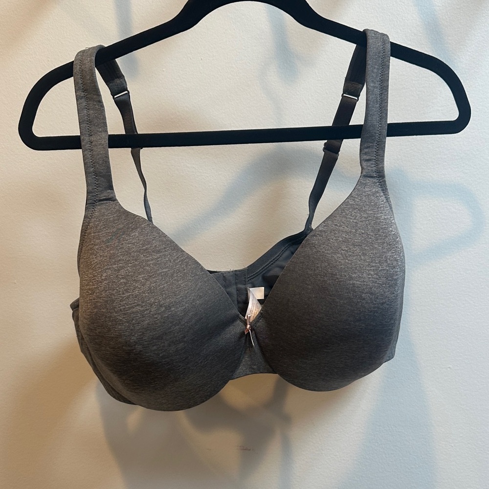 Cacique Grey Heathered Full Coverage Underwire Bra 44C Plus Size Comfort Support